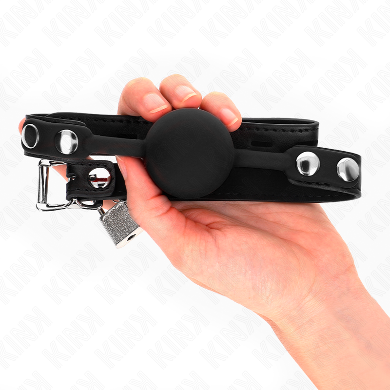 Kink - Mordaza De Bola 4 Cm De Silicona Modelo 1 Con Candado 60 X 2 Cm