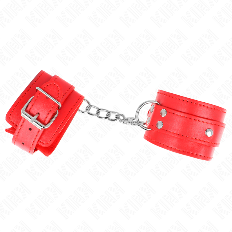 Kink - Muñequeras Con 3 Anillas En D Ajustable Rojo 17.5-25 Cm X 6 Cm