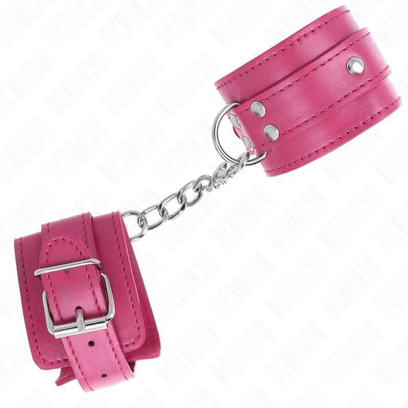 Kink - Muñequeras Con 3 Anillas En D Ajustable Rosa 17.5-25 Cm X 6 Cm
