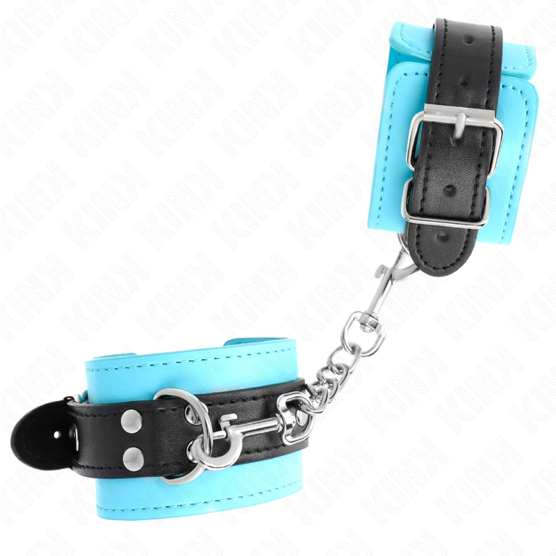 Kink - Muñequeras Con Gancho Forro Azul Ajustable 20-28 Cm X 5.5 Cm