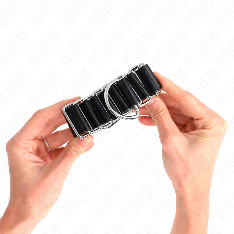 Kink - Muñequeras Finas En Forma De Bisagra Negro Ajustable 16-22 Cm X 3.5 Cm