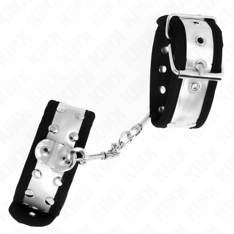Kink - Muñequeras Finas Negro / Plateado 30 X 4 Cm