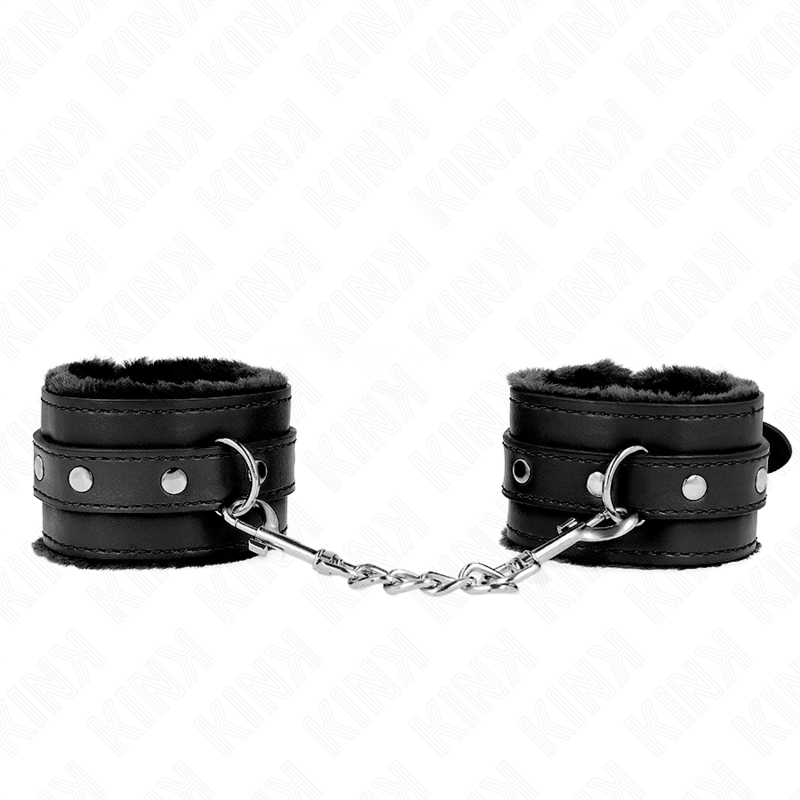 Kink - Muñequeras Forradas Premium Negro Con Correa Negro Ajustable 17-29 Cm X 6 Cm