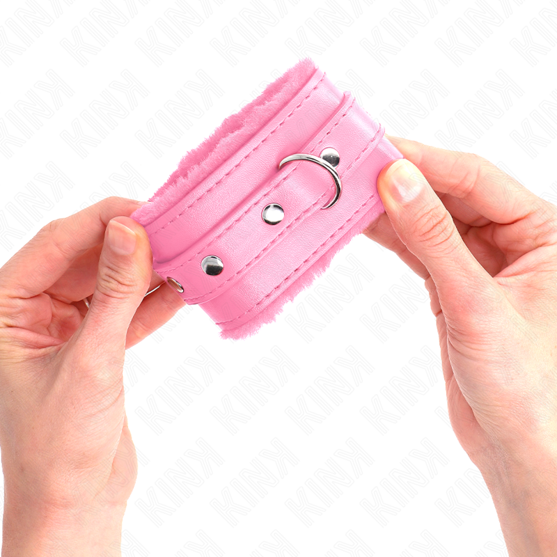 Kink - Muñequeras Forradas Premium Rosa Con Correa Rosa Ajustable 17-29 Cm X 6 Cm