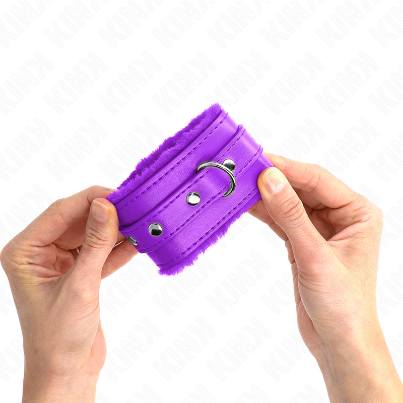 Kink - Muñequeras Forradas Premium Violeta Con Correa Violeta Ajustable 17-29 Cm X 6 Cm