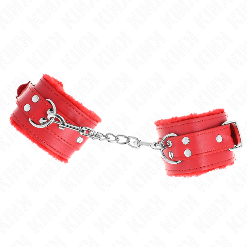 Kink - Muñequeras Forradas Rojo Con Correa Rojo Ajustable 20-29 Cm X 5.5 Cm