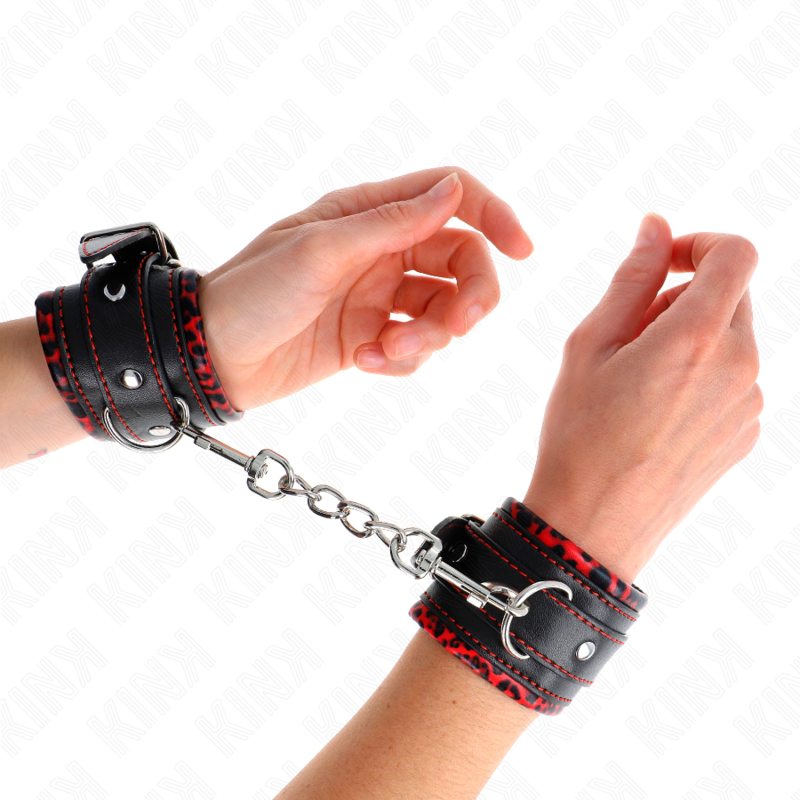 Kink - Muñequeras Forradas Rojo / Negro Ajustable 17-29 Cm X 6 Cm