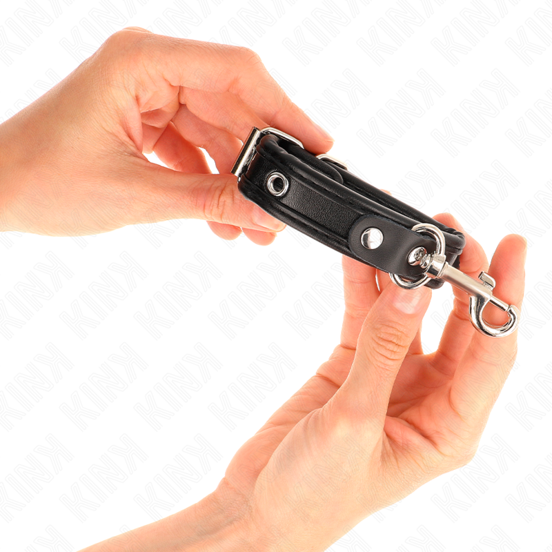 Kink - Muñequeras Mini Negro Con Tachuelas Ajustable 16-22 Cm X 2 Cm