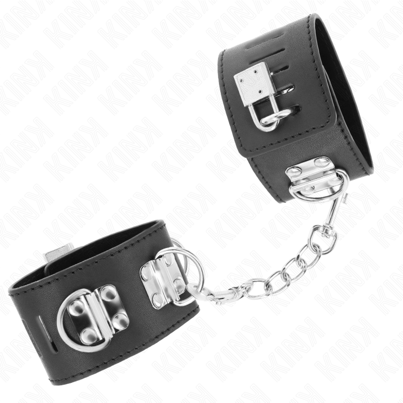 Kink - Muñequeras Multiposición Con Cierre Candado Negro Ajustable 16-23 Cm X 5.5 Cm