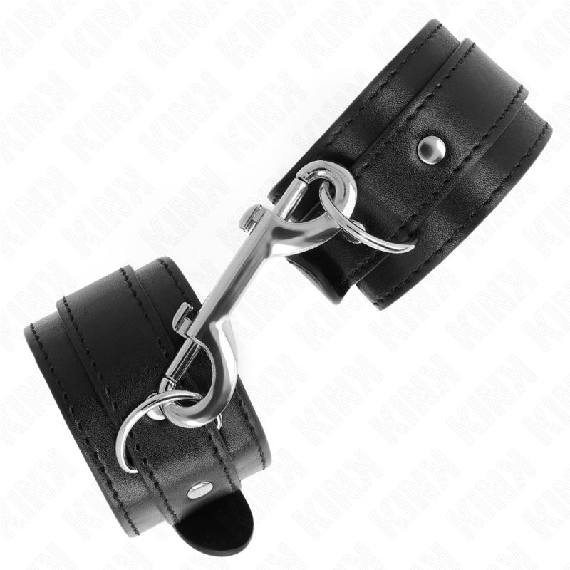 Kink - Muñequeras Simples Con Fila De Remaches Negro Ajustable 17-28 Cm X 5 Cm