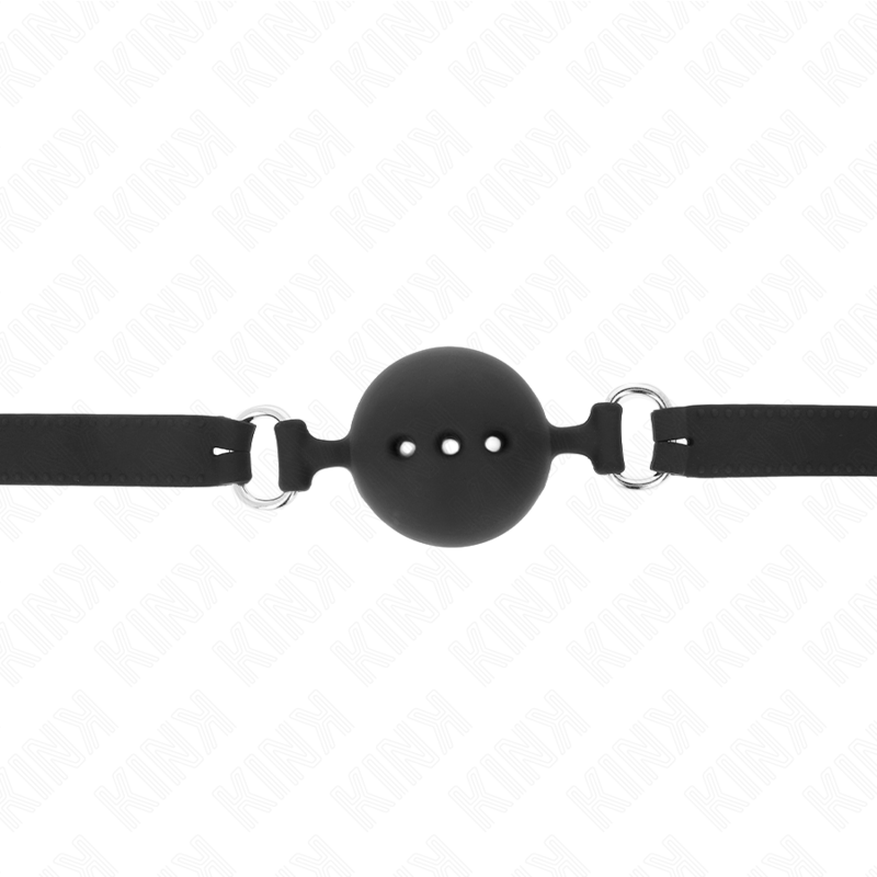 Kink - Mordaza 55 X 2 Cm De Bola 4.5 Cm De Silicona Completa Talla M Negro Ajustable 35-51 Cm