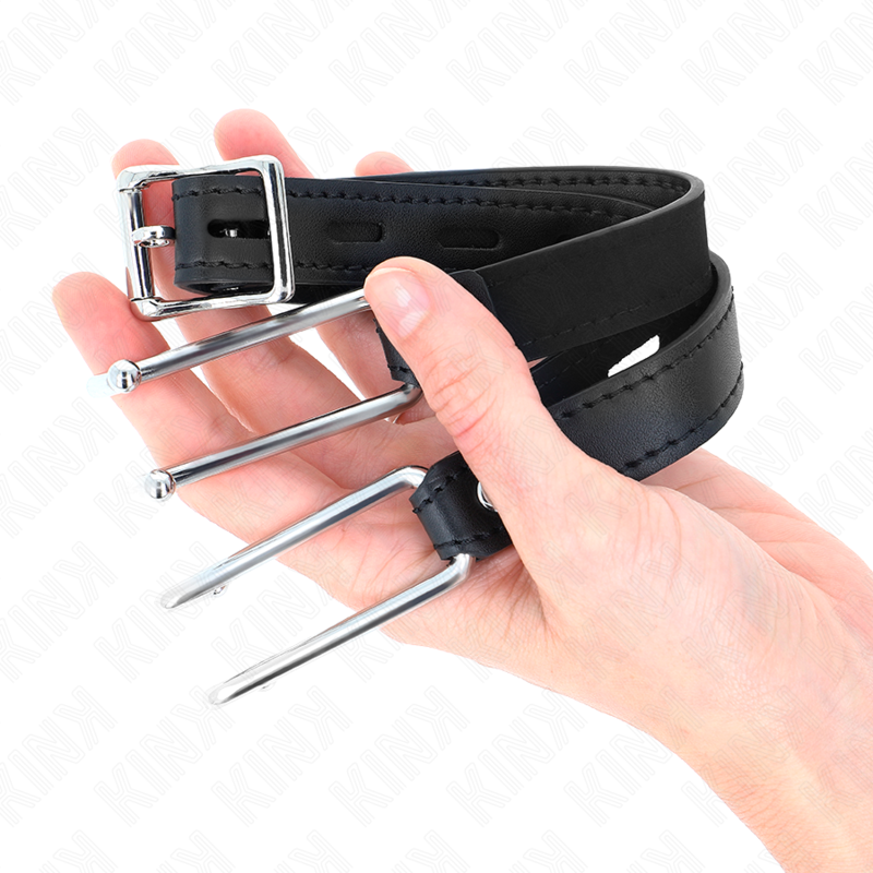 Kink - Mordaza Gancho De Metal 11.5 Cm Con Correa De Polipiel Ajustable 39-58 Cm X 2 Cm