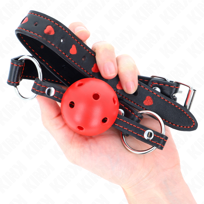 Kink - Mordaza De Bola 4.5 Cm Roja Dura Hueca Modelo 2 65 X 2.5 Cm