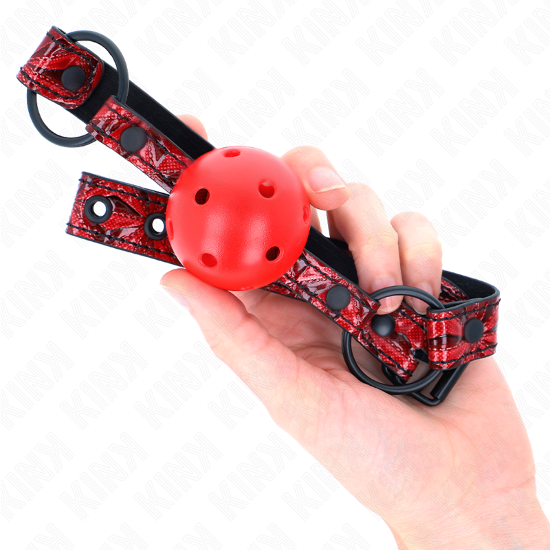 Kink - Mordaza De Bola 4.5 Cm Con Patrón De Diamante Modelo 1 64.5 Cm Ajustable 42- 60 Cm