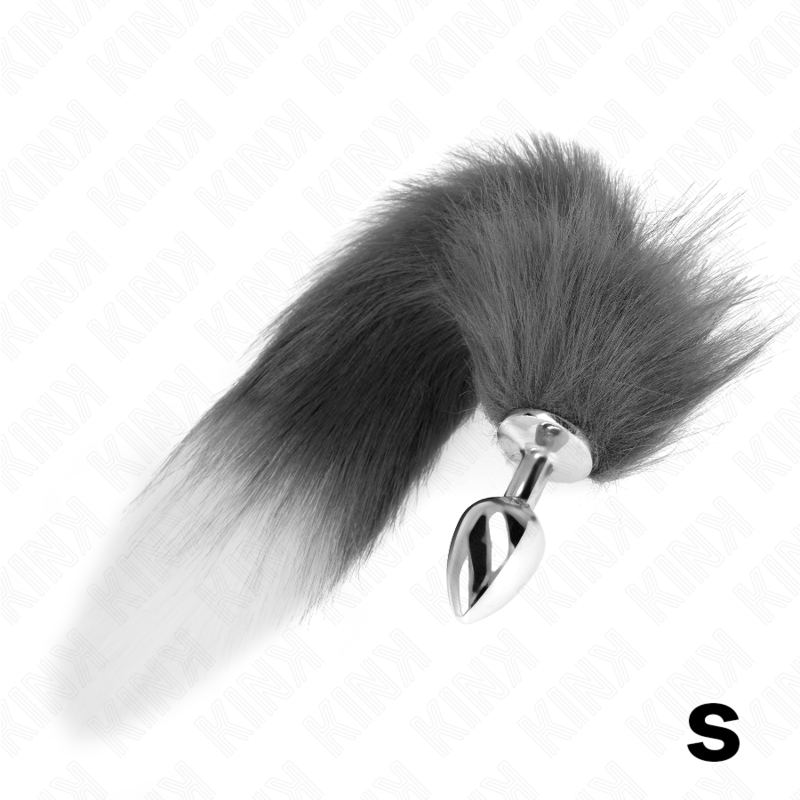 Kink - Plug Anal Talla S 7 X 3 Cm Con Cola Sinttica 40 Cm Plateado Y