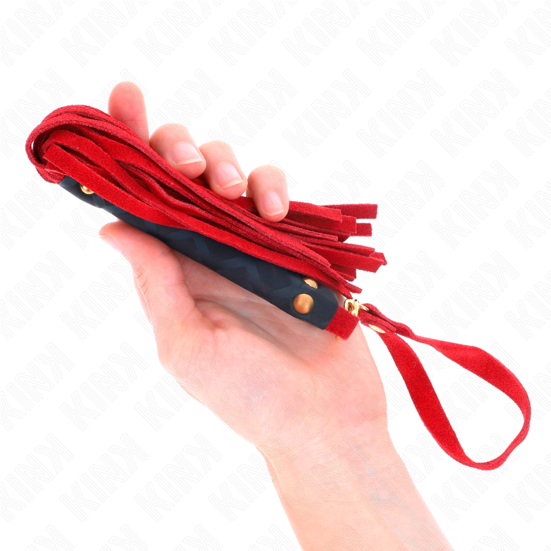 Kink - Látigo Mini Piel De Ante Rojo 30 Cm