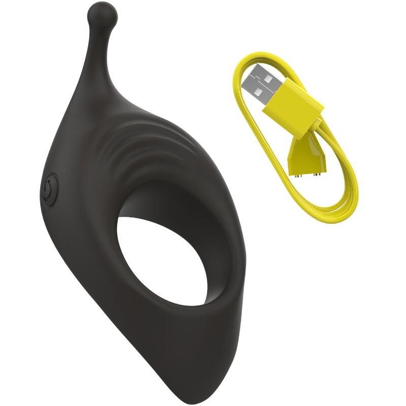 B Swish - Bcharmed Rhythm Infinite Deluxe Anillo Para Pene 15 Vibraciones Negro