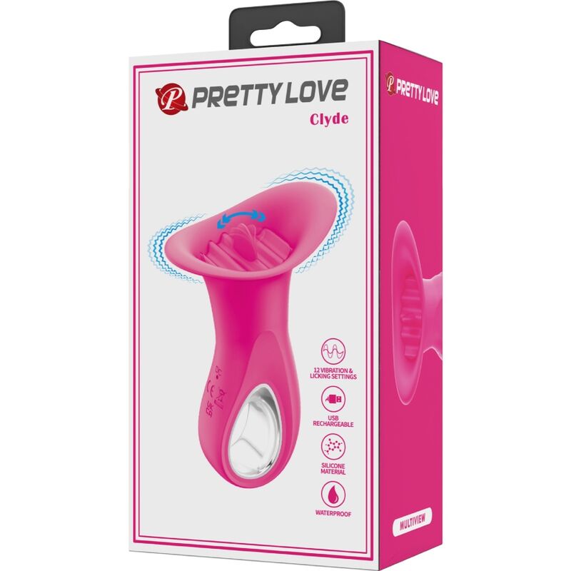 Pretty Love - Clyde Vibrador Oral Lengua Vibradora 12 Vibraciones Rosa