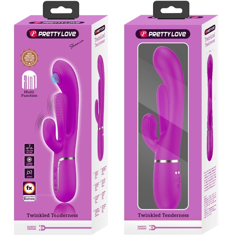Pretty Love - Shania Triple Vibrador Rabbit Multifunción Rosa