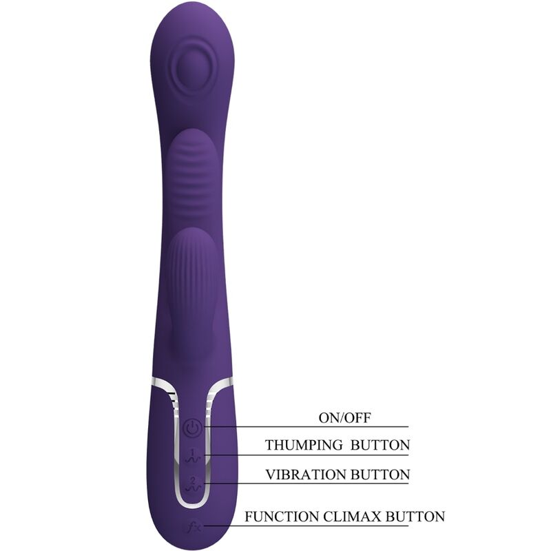 Pretty Love - Shania Triple Vibrador Rabbit Multifunción Morado