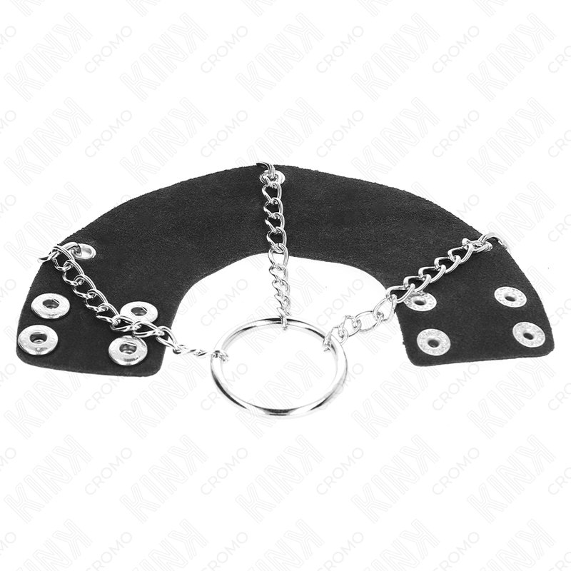 Kink - Anillo Pene 4 Cm Cadena 7 Cm Metal Con Cinturón Cuero
