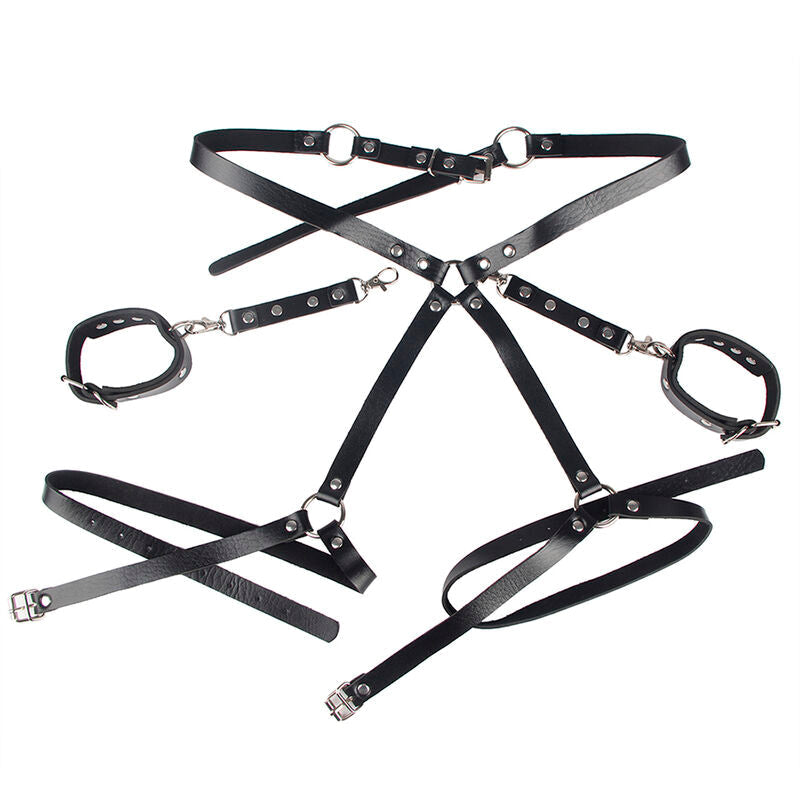 Subblime - 953690 Esposas Con Cinturón Bondage Negro Talla Única