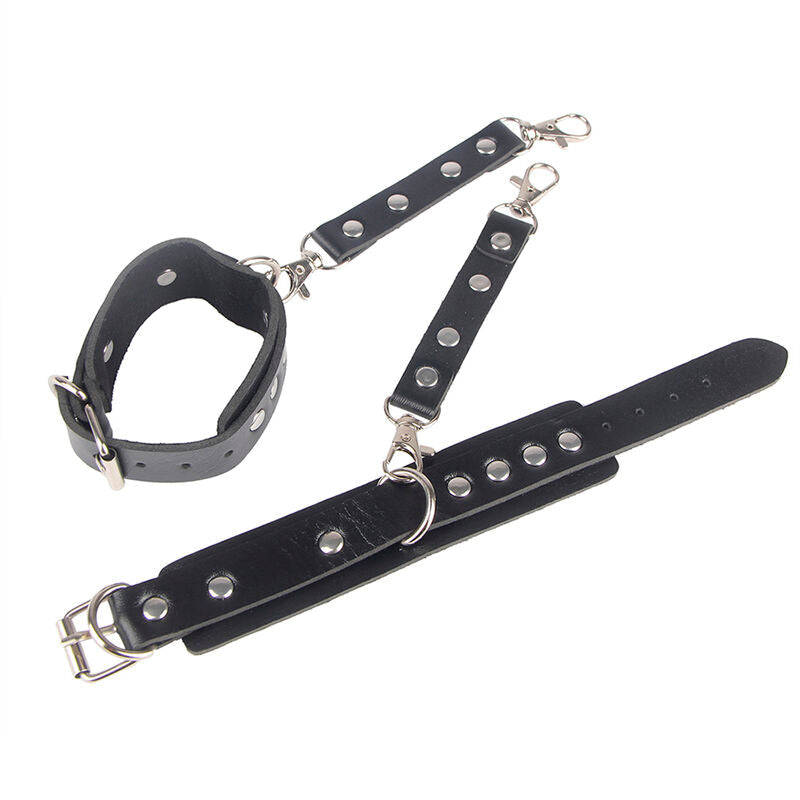 Subblime - 953690 Esposas Con Cinturón Bondage Negro Talla Única