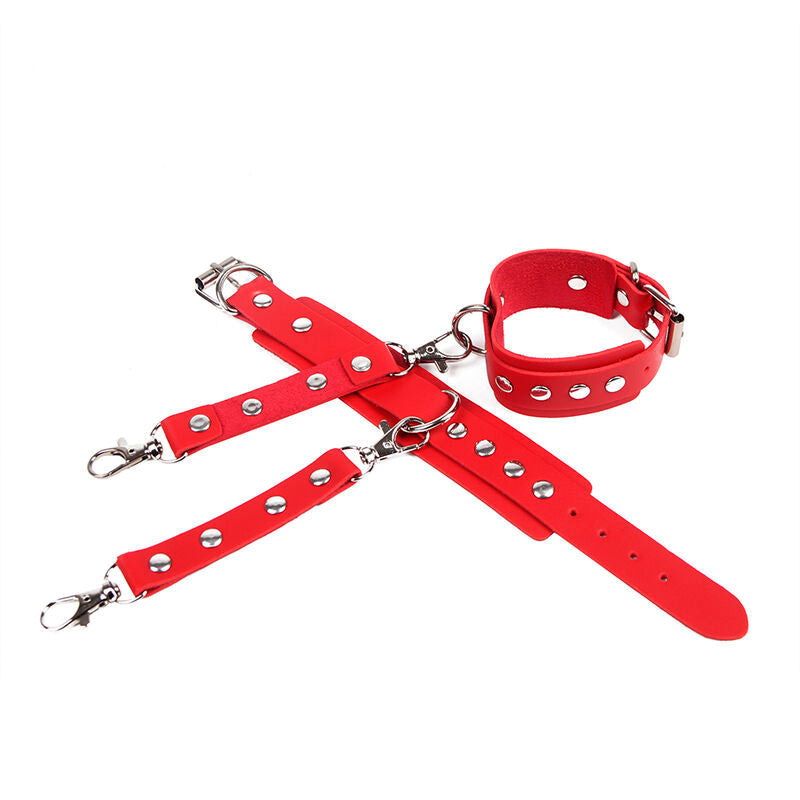 Subblime - 953706 Esposas Con Cinturón Bondage Rojo Talla Única