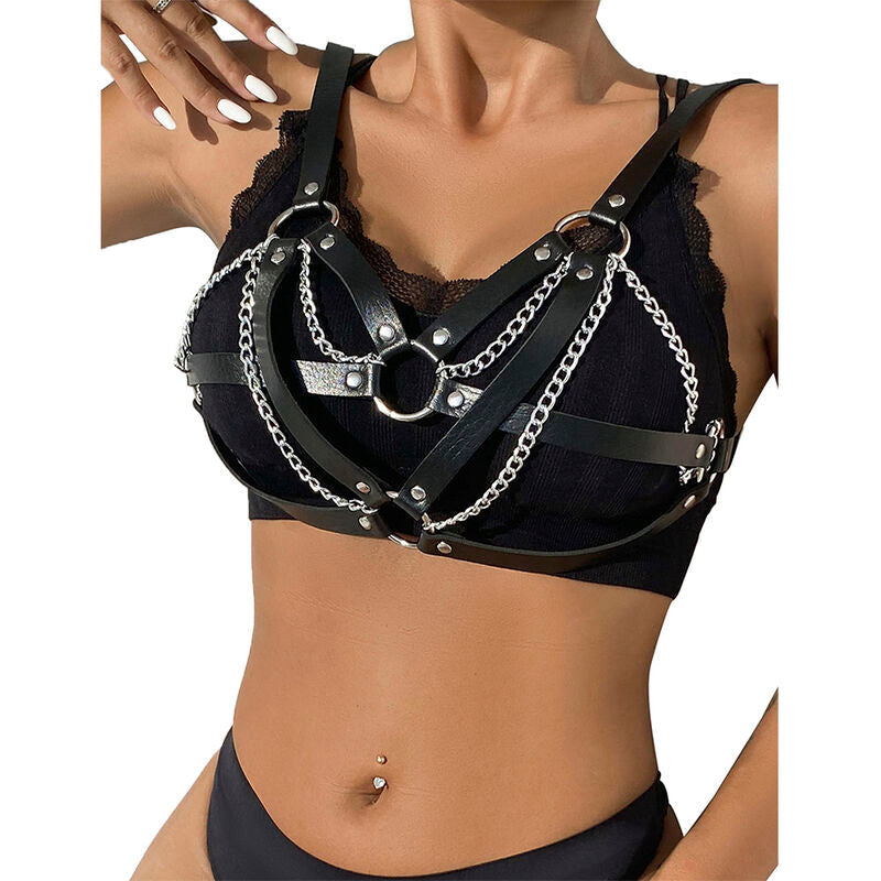 Subblime - 953713 Cinturón De Bondage Punk Hebilla Metal Negro Talla Única