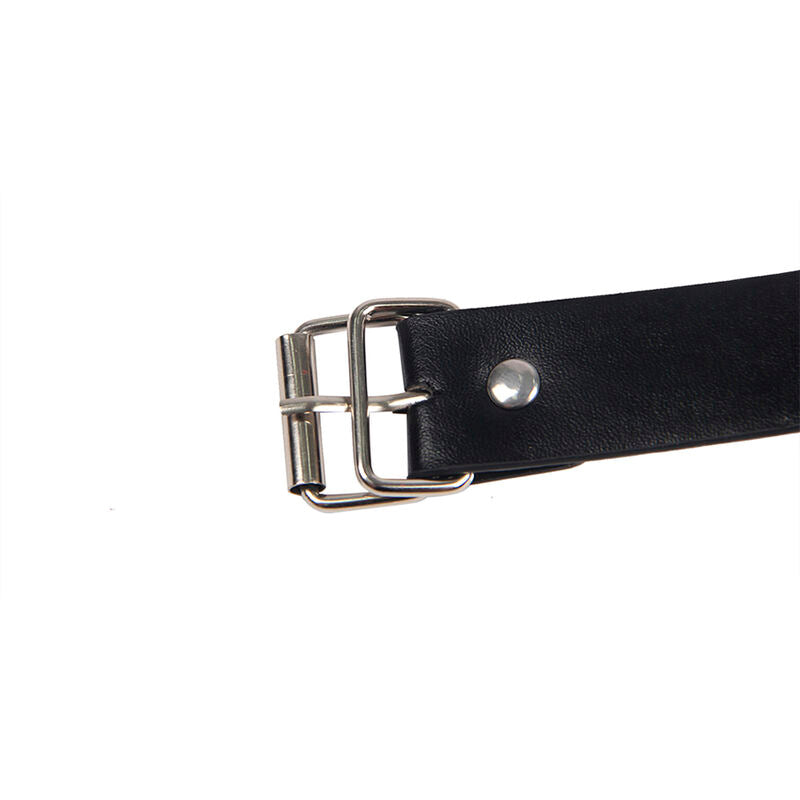 Subblime - 953720 Pinzas Para El Pecho Con Correa De Cuero Bondage Negro Talla Única