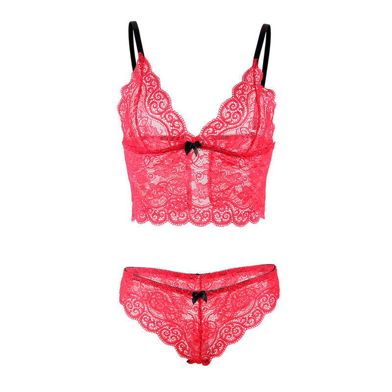Subblime - 953898 Camisón De Seda Y Encaje + Panties Rojo S/M