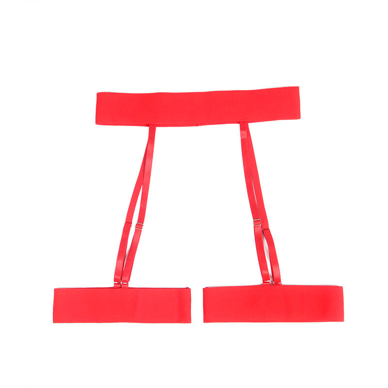 Subblime - 954338 Sujetador + Tanga + Ligueros Estampado De Corazones Rojo L/Xl