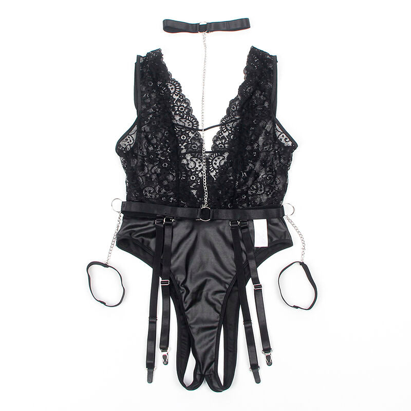 Subblime - 954383 Body Sexy Con Ligueros Negro S/m