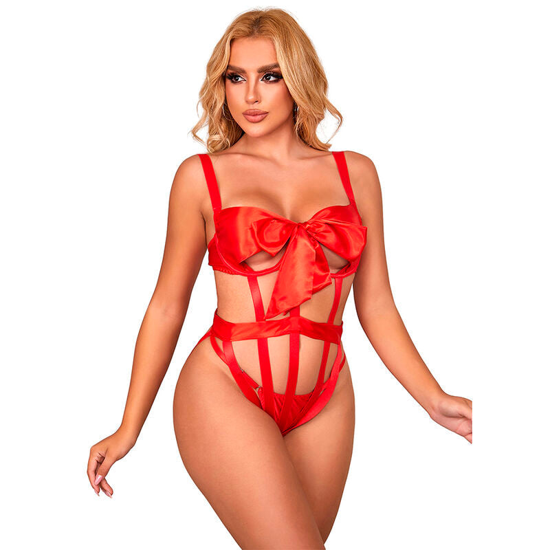Subblime - 954468 Body Sexy Calado Con Lazo Rojo S/m