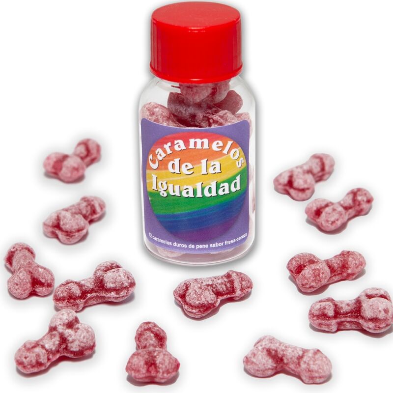 Bote 12 Caramelos Forma Pene Sabor Frutas