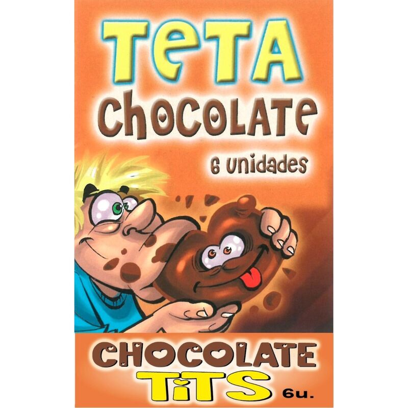 Caja Comic Forma Pecho Chocolate Negro 6 Unidades