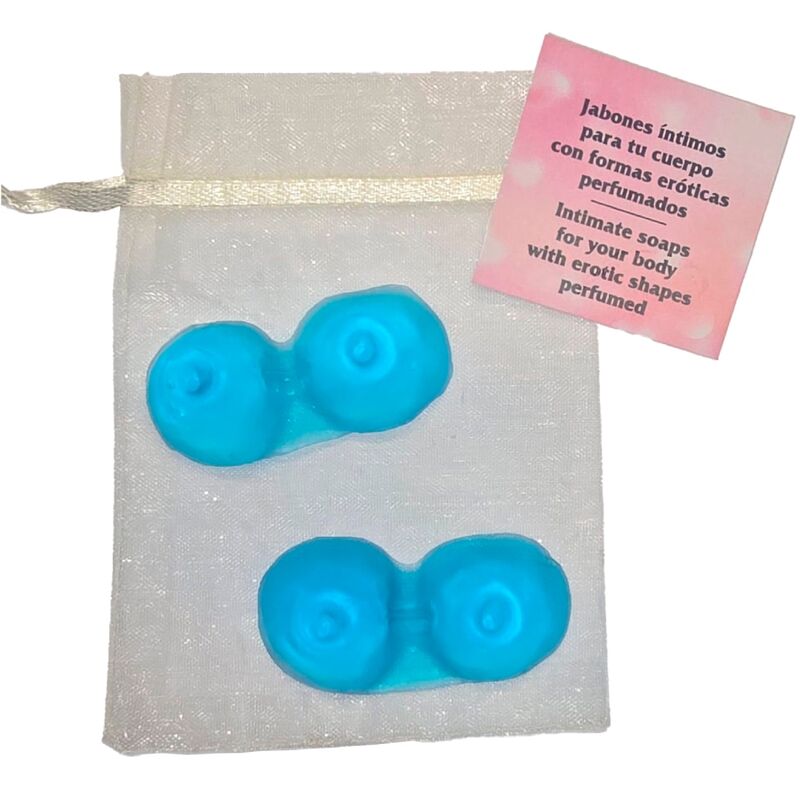 Diablo Picante - 2 Jabones Perfumados Forma Pechos Azul
