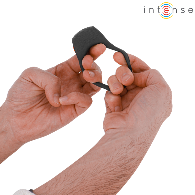 Intense - Clover Anillo Vibrador Pene 10 Vibraciones Negro