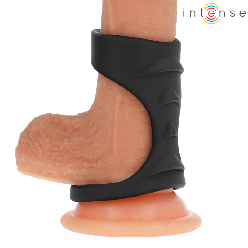 Intense - Theo Anillo Doble Para Pene Silicona Negro Modelo 3
