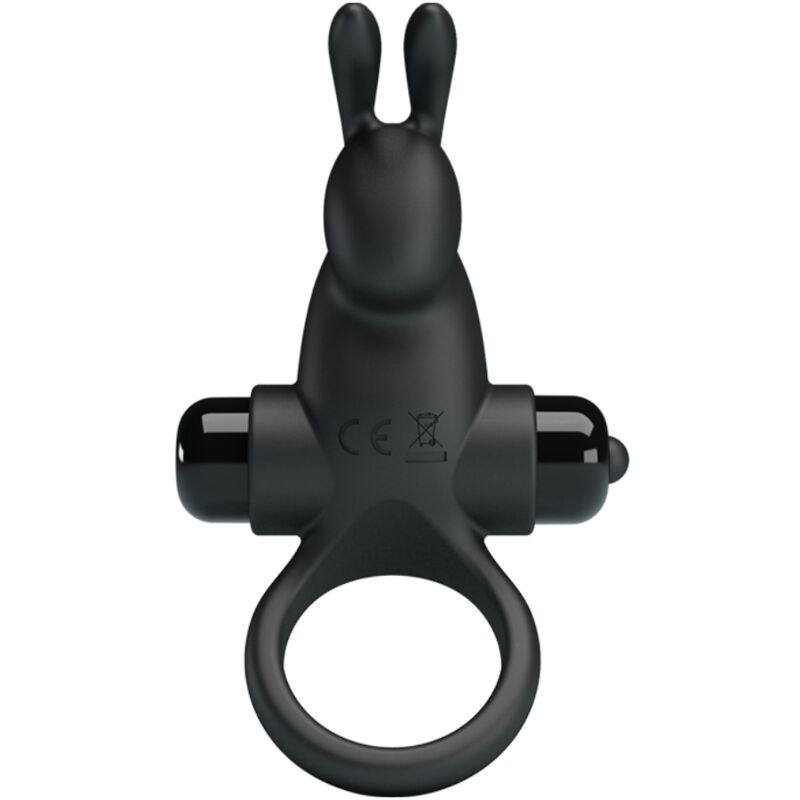 Pretty Love - Anillo Vibrador + Estimulador Rabbit Clítoris 10 Vibraciones Negro