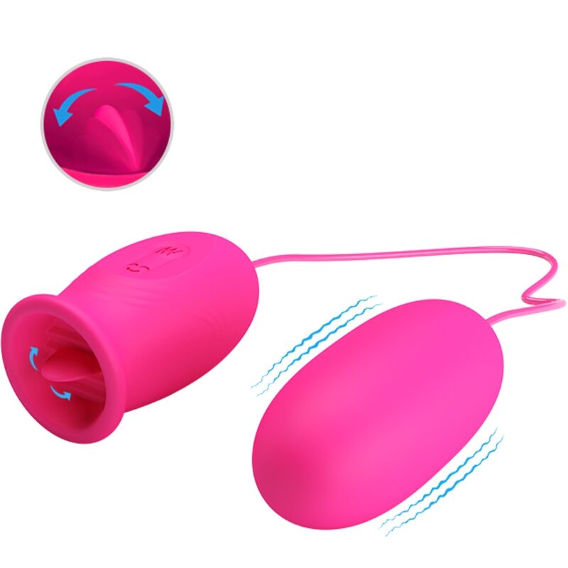 Pretty Love - Daisy Huevo Vibrador + Lengua Estimuladora De Clítoris Rosa