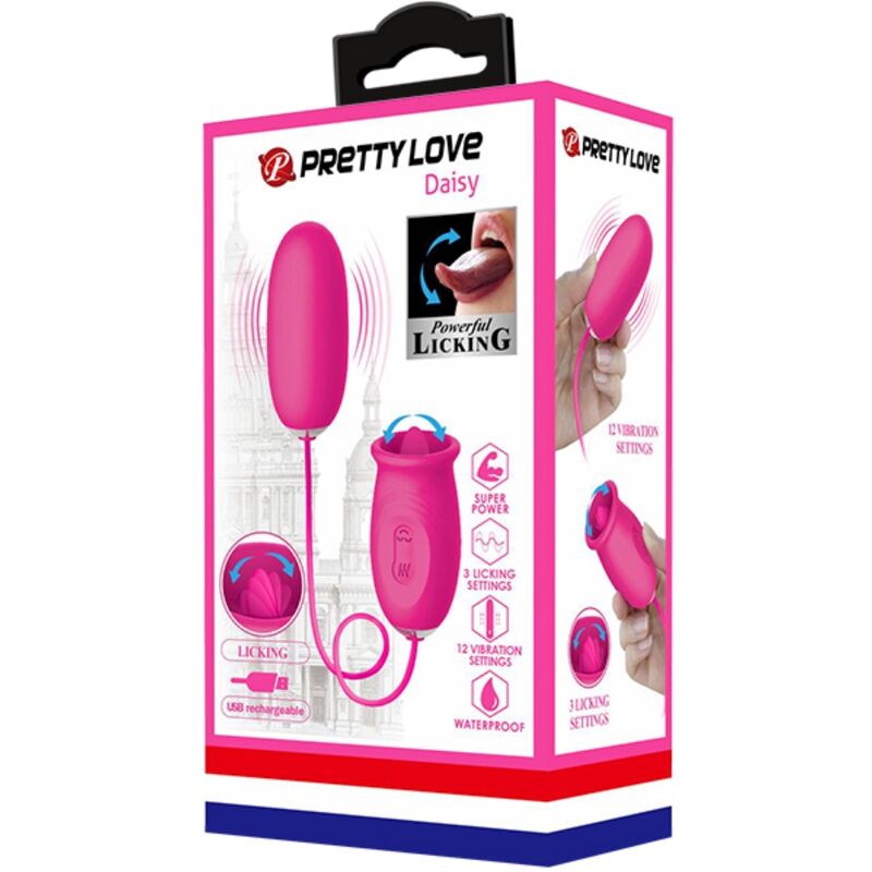 Pretty Love - Daisy Huevo Vibrador + Lengua Estimuladora De Clítoris Rosa