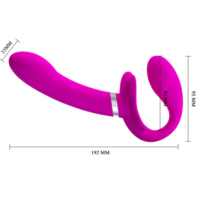 Pretty Love - Valerie Vibrador Doble Strap-on 12 Vibraciones Morado