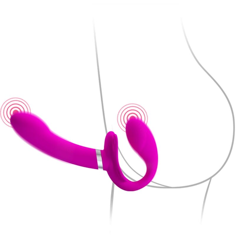 Pretty Love - Valerie Vibrador Doble Strap-on 12 Vibraciones Morado