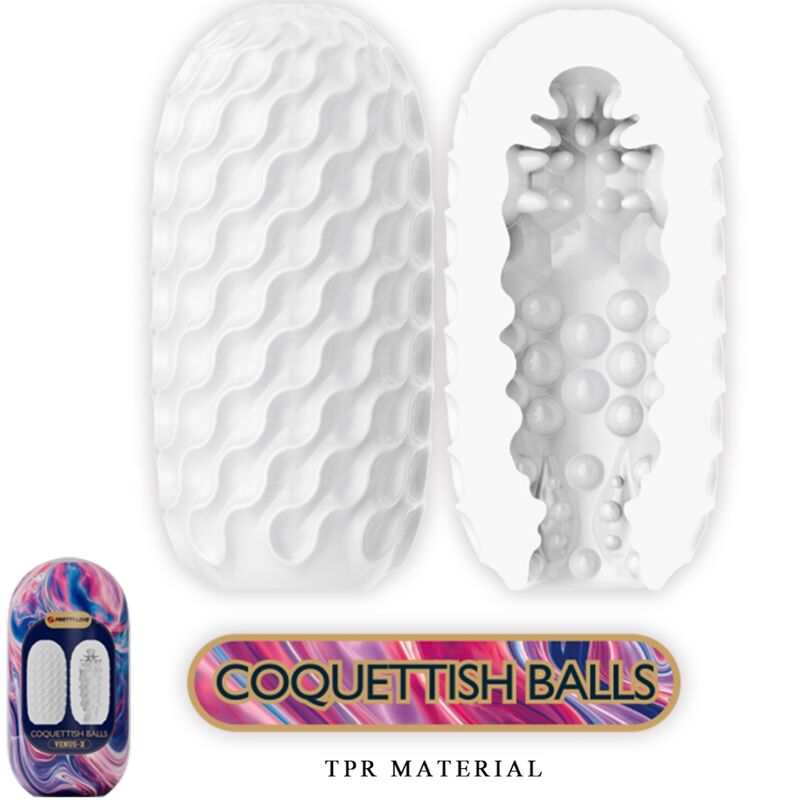 Pretty Love - Coquettish Balls Masturbador Masculino Silicona Blanco