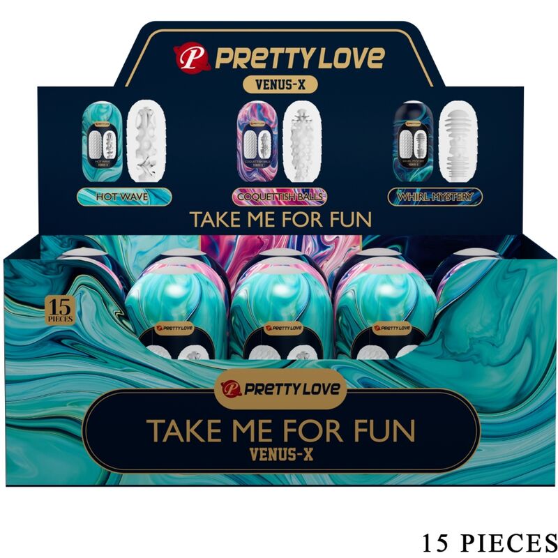 Pretty Love - Venus X 15 Masturbadores Masculinos Silicona Blanco