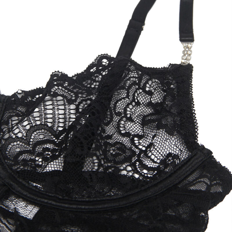 Subblime - 954185 Babydoll De Encaje Con Tirantes Ajustables Negro S/m