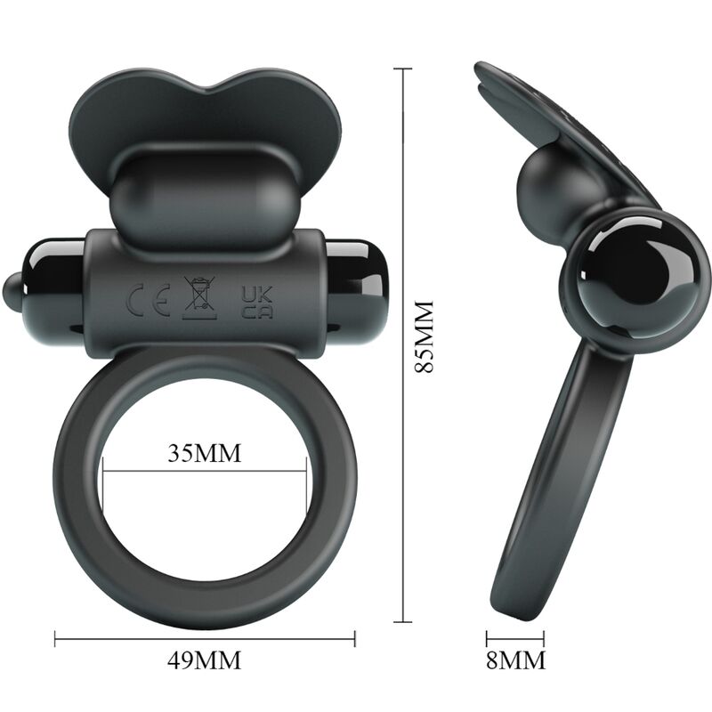 Pretty Love - Debonaire Anillo Vibrador Conejo 10 Vibraciones Negro