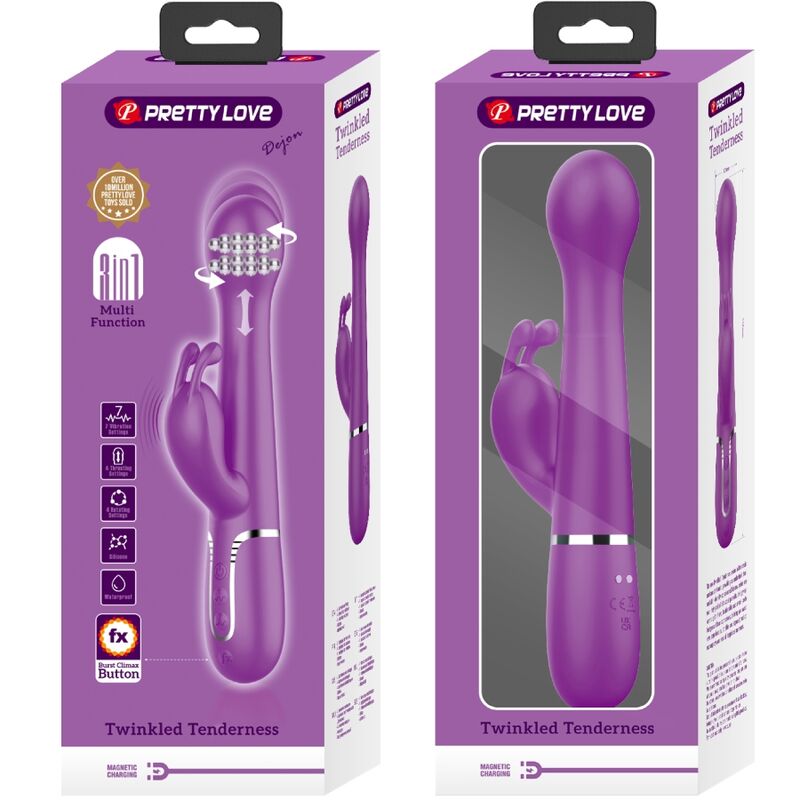 Pretty Love - Dejon Vibrador Rabbit Multifunción 3 En 1 Morado