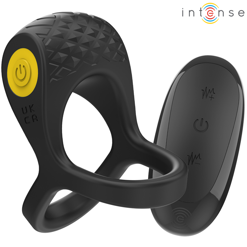 Intense - Alex Anillo Doble Vibrador Pene 10 Vibraciones Negro